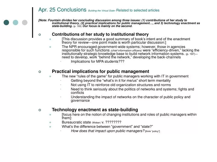 apr 25 conclusions building the virtual state related to selected articles
