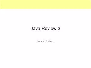 Java Review 2