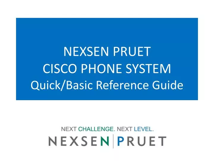 nexsen pruet cisco phone system quick basic reference guide