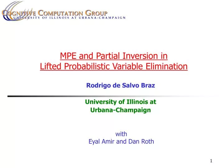 mpe and partial inversion in lifted probabilistic variable elimination