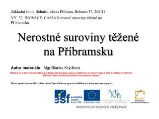 nerostn suroviny t en na p bramsku