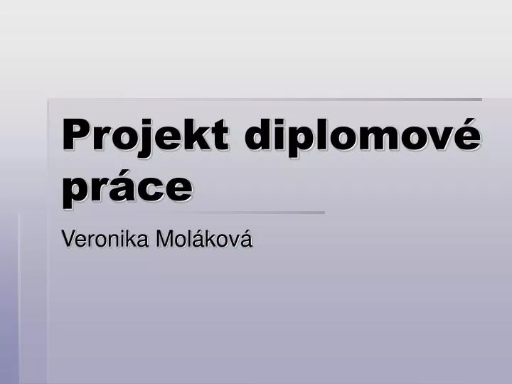 projekt diplomov pr ce