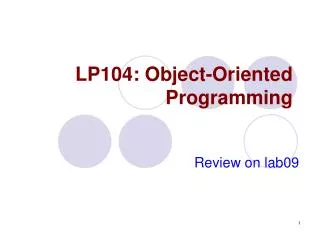 LP104: Object-Oriented Programming