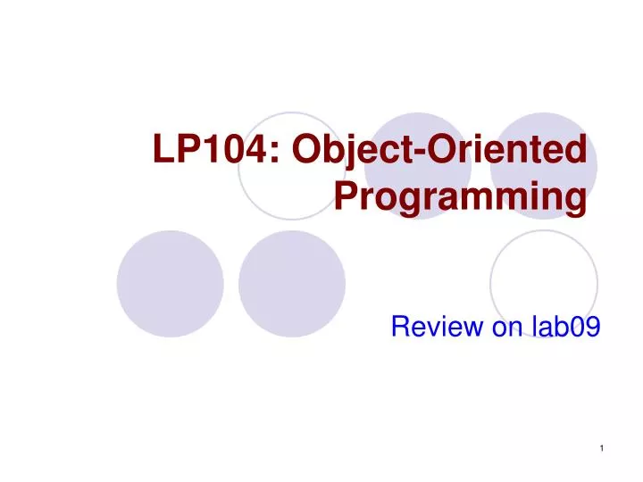 lp104 object oriented programming
