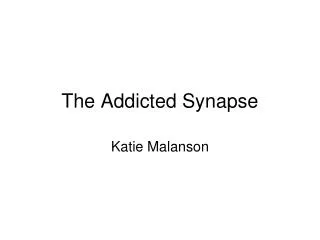 The Addicted Synapse