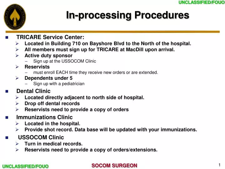 in processing procedures