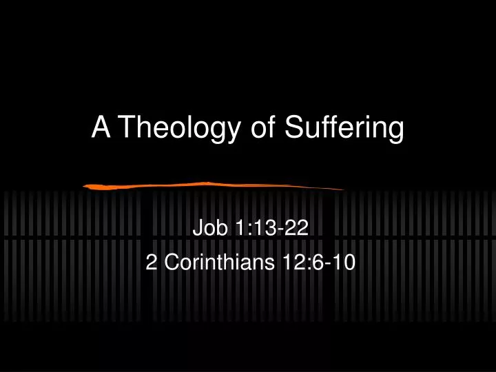 a theology of suffering
