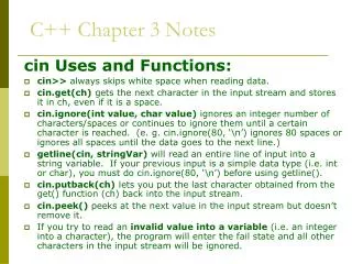 C++ Chapter 3 Notes