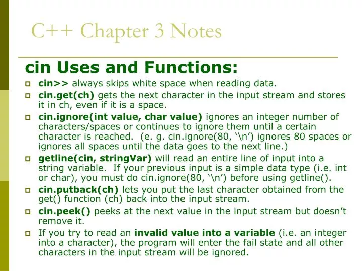 c chapter 3 notes