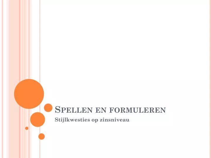 spellen en formuleren