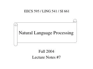 Fall 2004 Lecture Notes #7