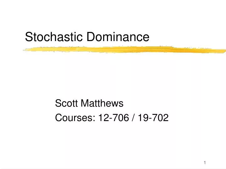 stochastic dominance