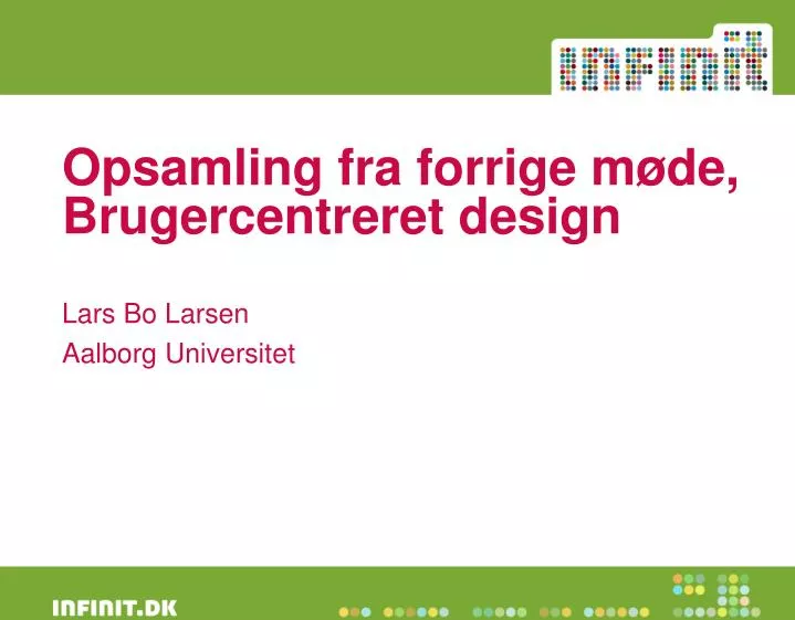 opsamling fra forrige m de brugercentreret design