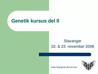 genetik kursus del ii