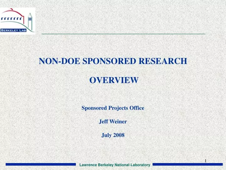 non doe sponsored research overview
