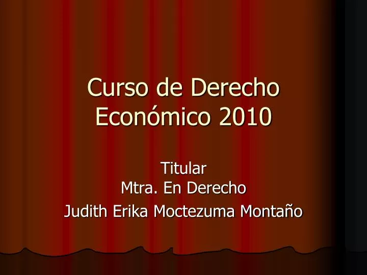 curso de derecho econ mico 2010