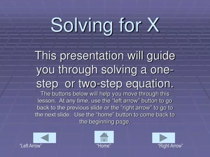 solving for x