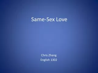 Same-Sex Love