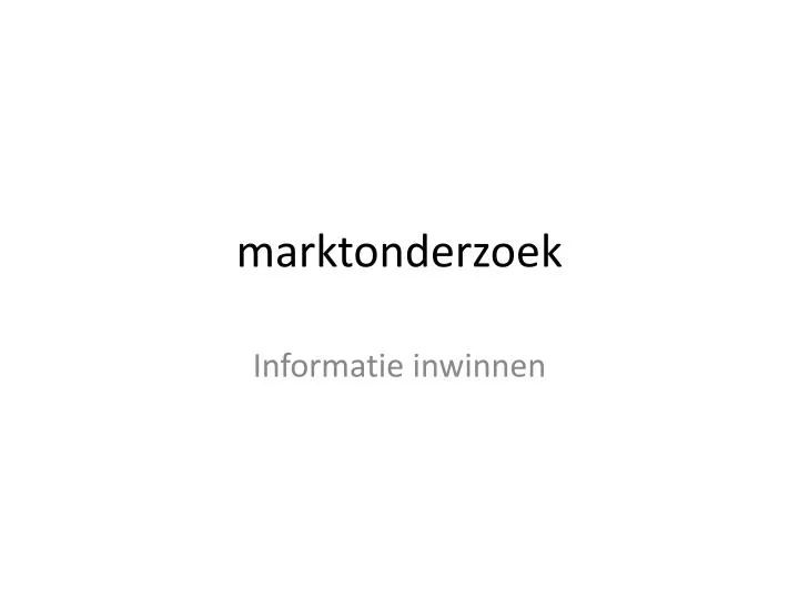 marktonderzoek