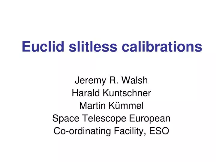 euclid slitless calibrations