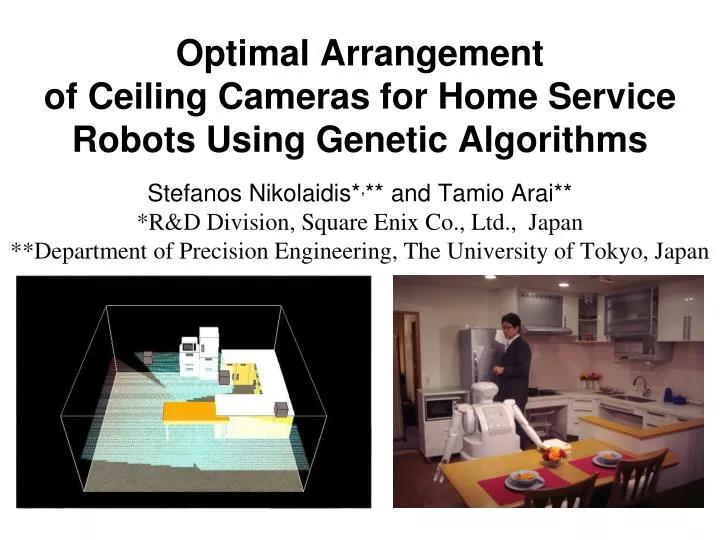 optimal arrangement of ceiling cameras for home service robots using genetic algorithms