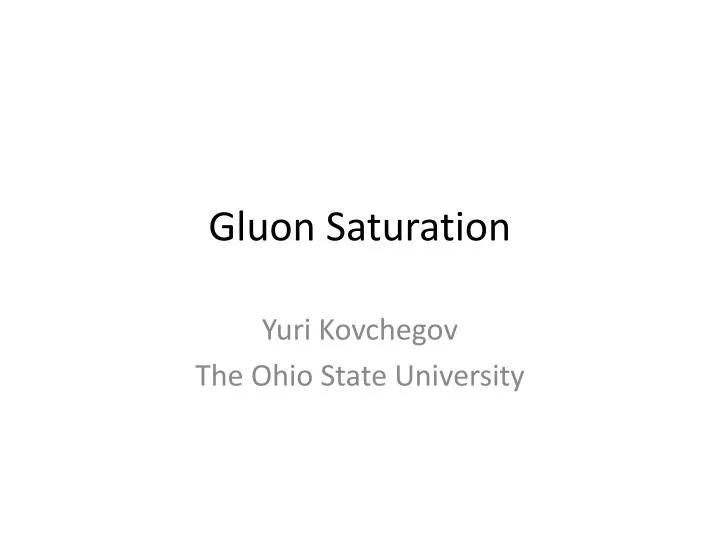 gluon saturation