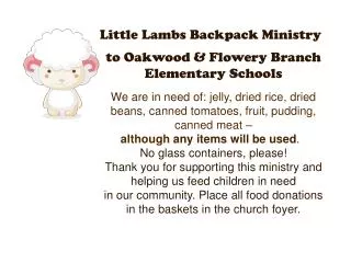 Little Lambs Backpack Ministry