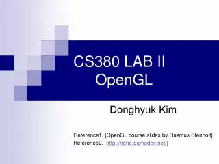 CS380 LAB II 	OpenGL
