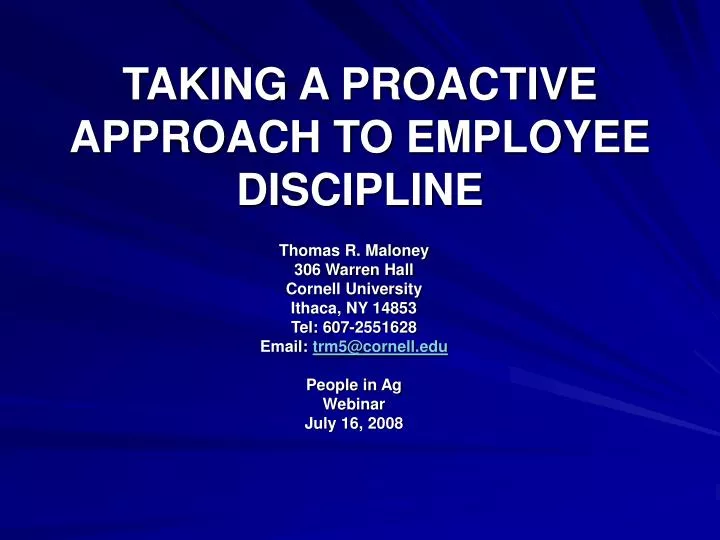 taking a proactive approach to employee discipline