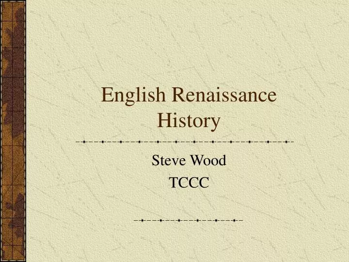 english renaissance history