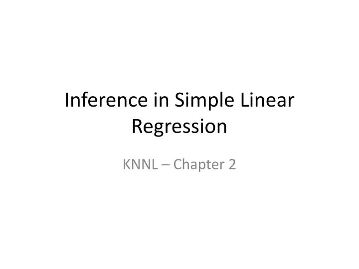 inference in simple linear regression