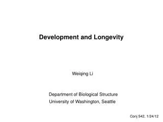 Development and Longevity
