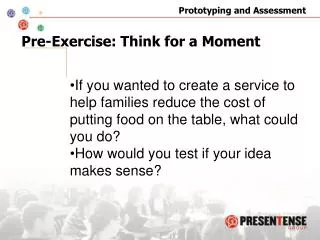 Pre-Exercise: Think for a Moment