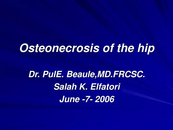osteonecrosis of the hip