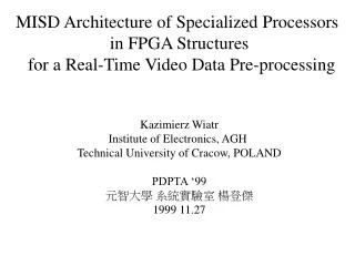 MISD Architecture of Specialized Processors