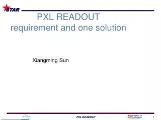 PXL READOUT requirement and one solution