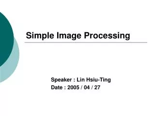 Simple Image Processing