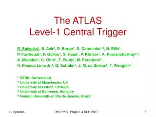 The ATLAS Level-1 Central Trigger