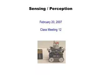 Sensing / Perception