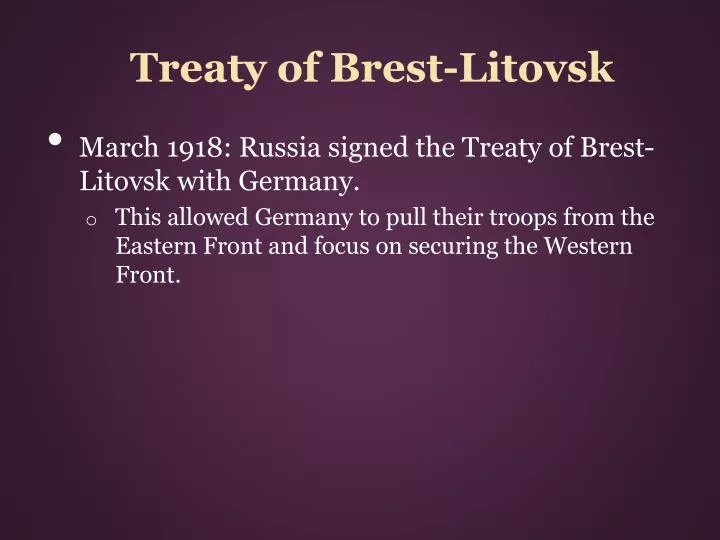treaty of brest litovsk