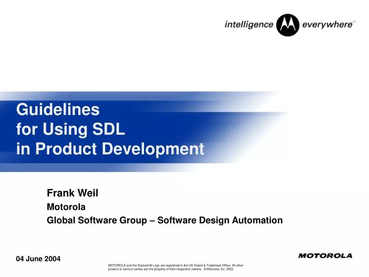 guidelines for using sdl in product development
