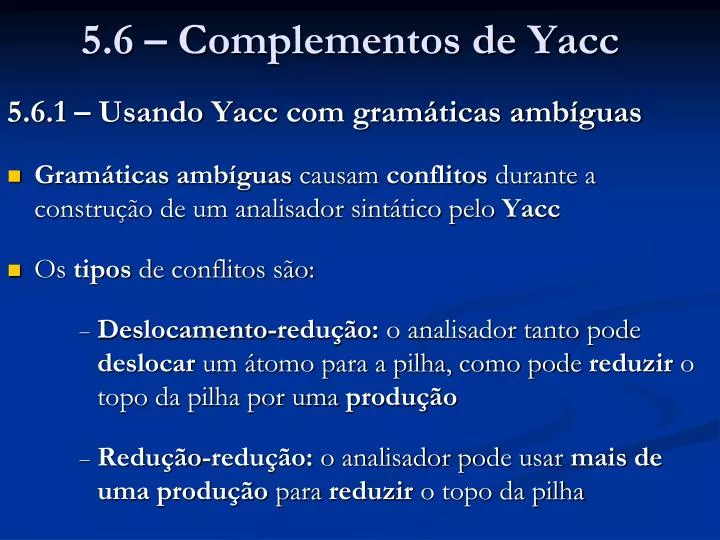 5 6 complementos de yacc
