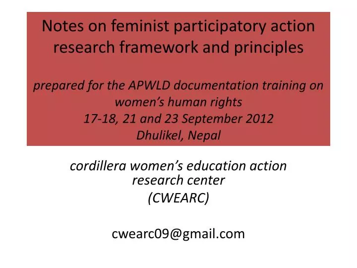 cordillera women s education action research center cwearc cwearc09@gmail com