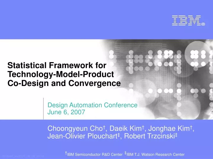 statistical framework for technology m odel product co design and convergence