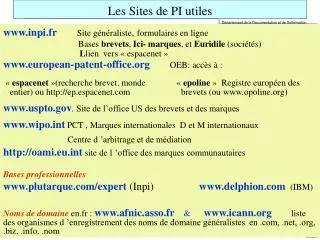 les sites de pi utiles