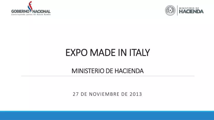 expo made in italy ministerio de hacienda
