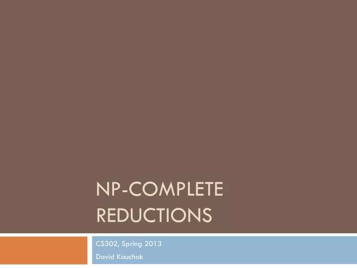 np complete reductions