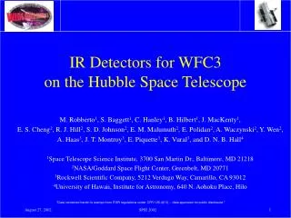 IR Detectors for WFC3 on the Hubble Space Telescope