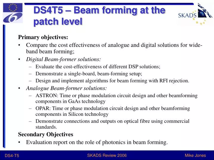 ds4t5 beam forming at the patch level