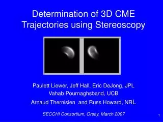 Determination of 3D CME Trajectories using Stereoscopy